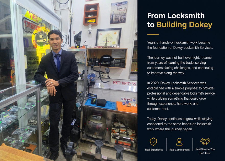Dokey Locksmith Services owner-approved story composite artwork